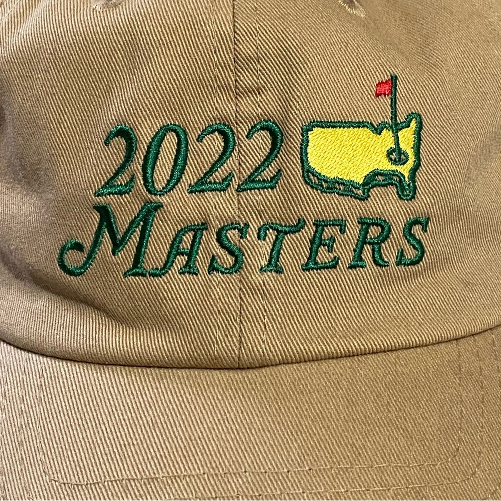 MASTERS Hat Agusta National Golf Course 2022 Khaki Cap Cotton - Picture 4 of 10